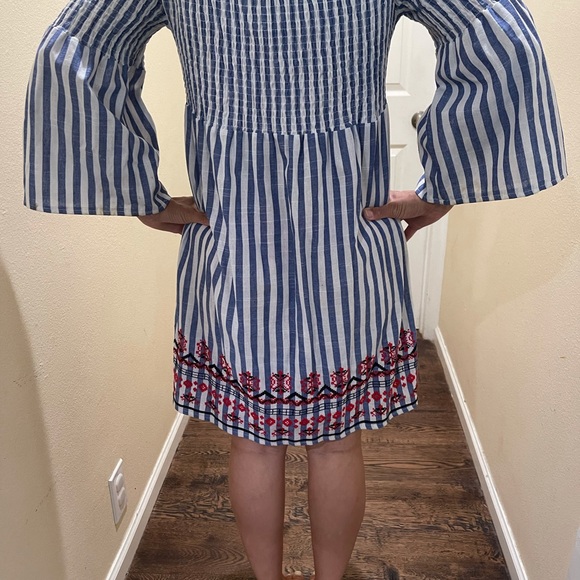 Summer dress, blue with white strips - Picture 4 of 4